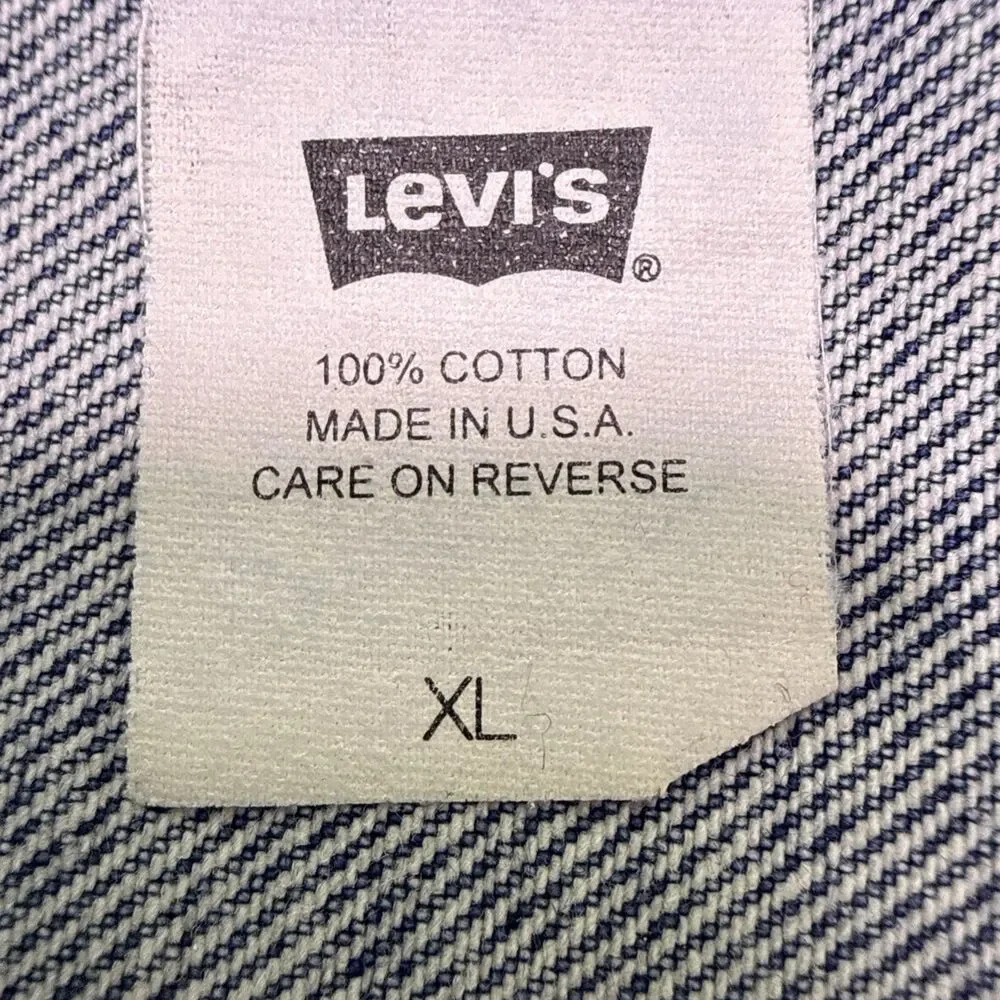 VTG.80's Levis Jean Jacket Mens XL  Blue Trucker Type III USA  70507 0389